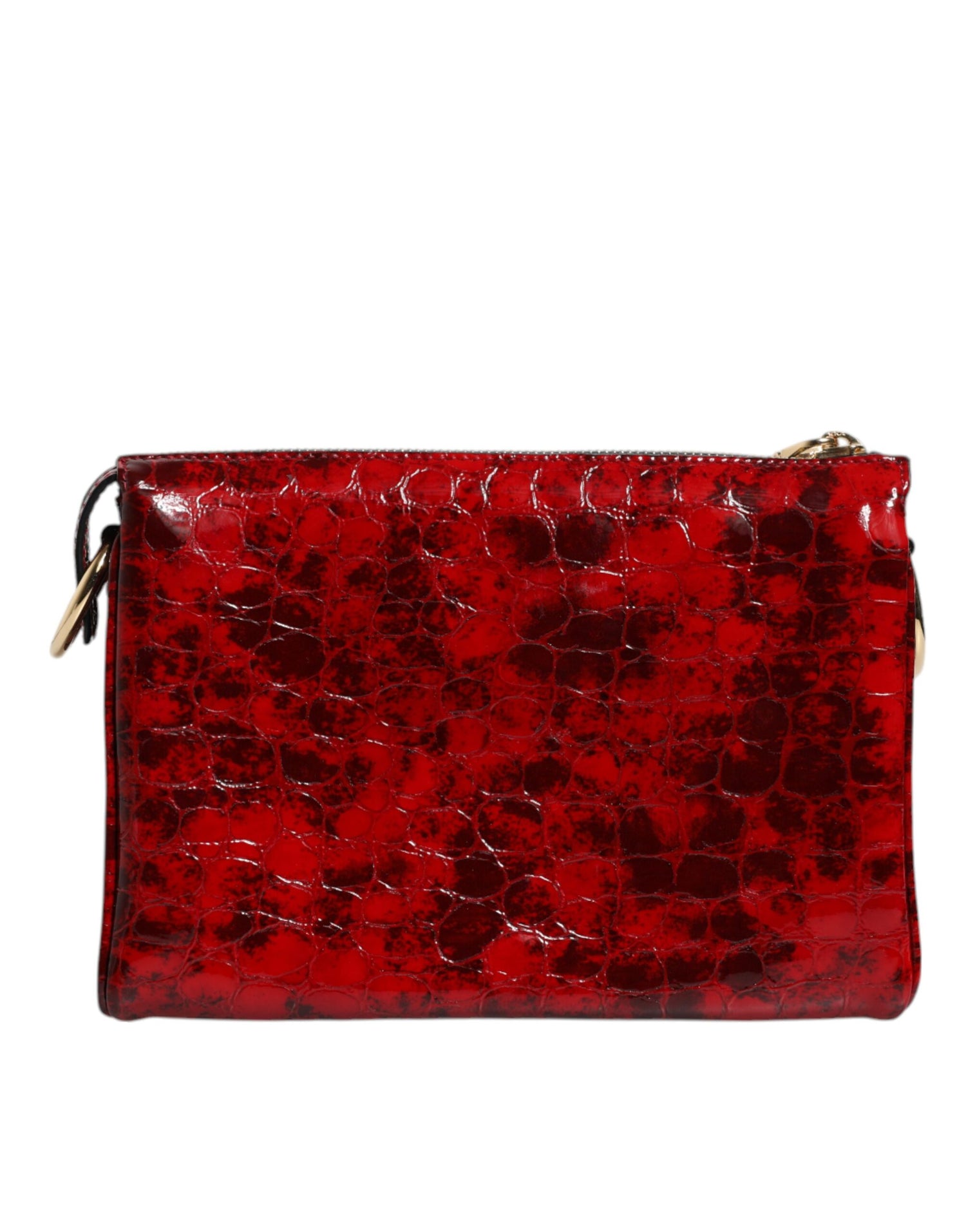 Dolce &amp;amp; Gabbana Röd Exotisk Läder DG Logo Dam Axelremsväska