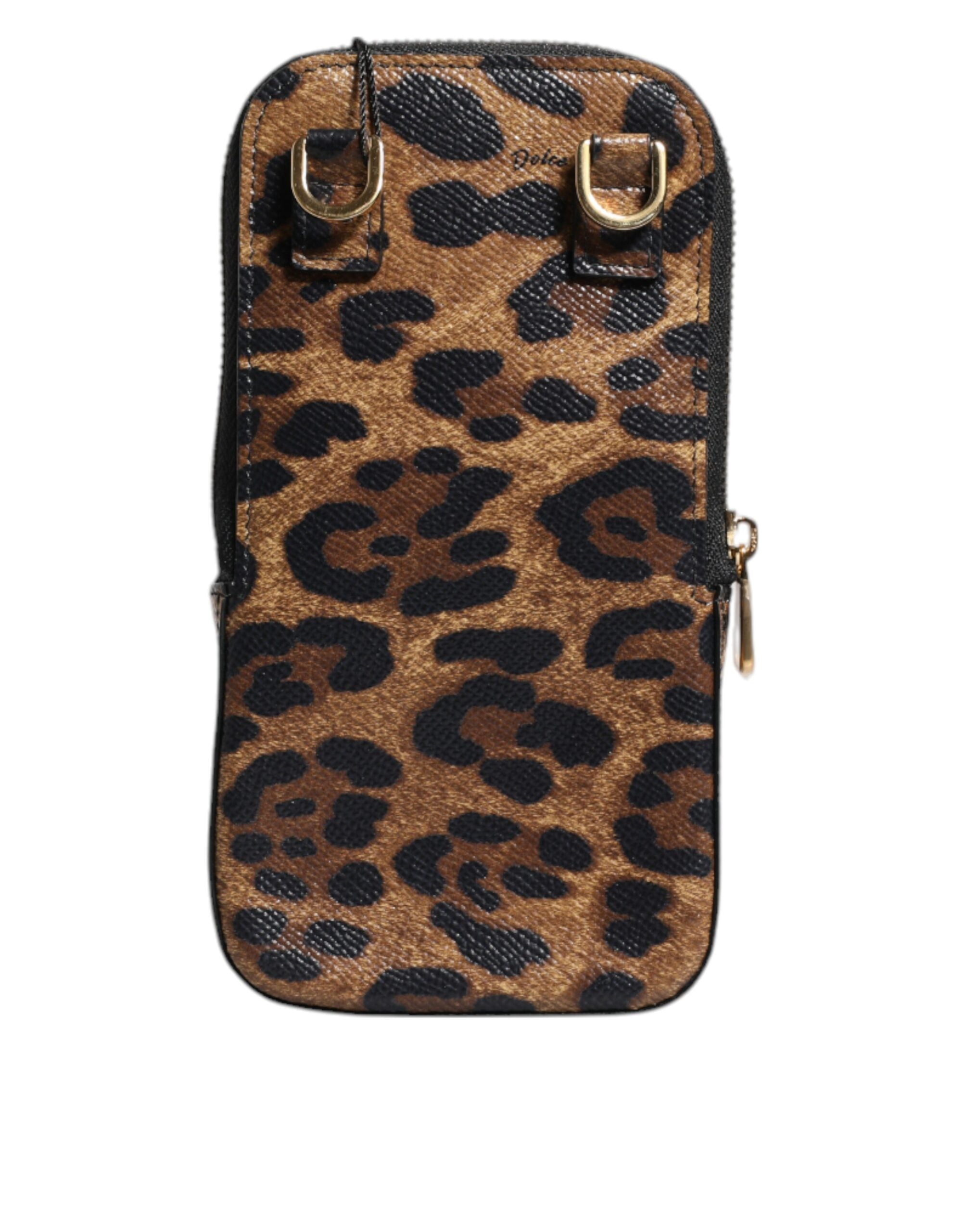 Dolce &amp;amp; Gabbana Brun Leopardmönstrad Dauphine Läderplånbok med Dragkedja
