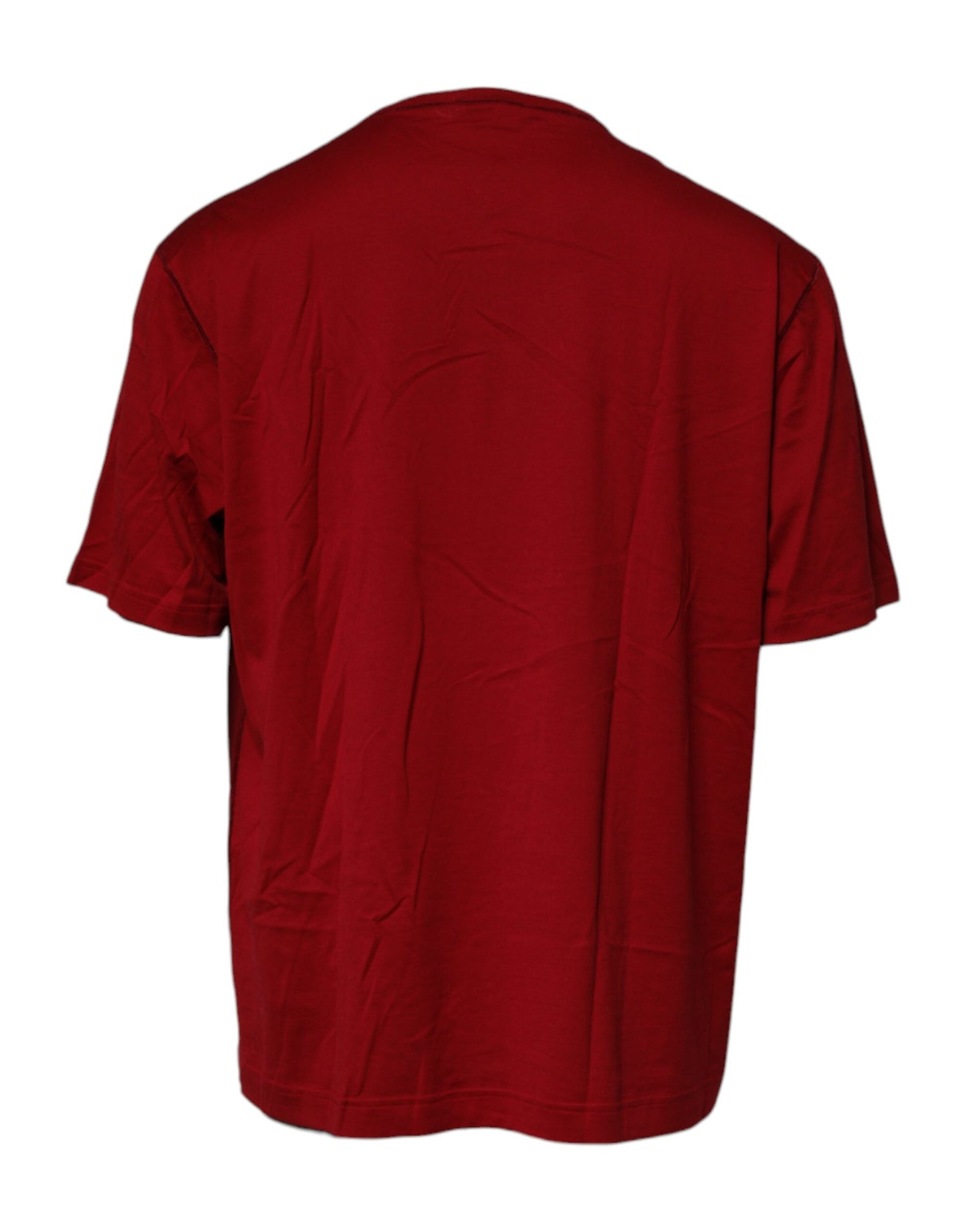 Dolce &amp;amp; Gabbana Röd Logotyptejp Bomulls-T-shirt med Rund Hals