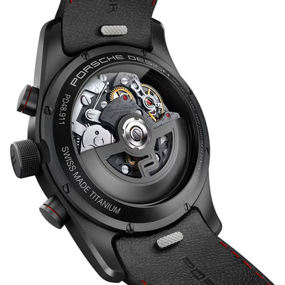 Porsche Design svart läderklocka