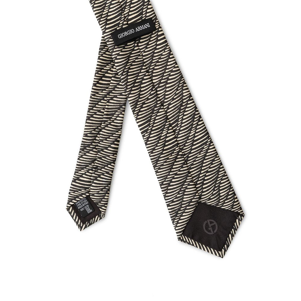 Giorgio Armani Svarta och vita sidenslipsar och fluga