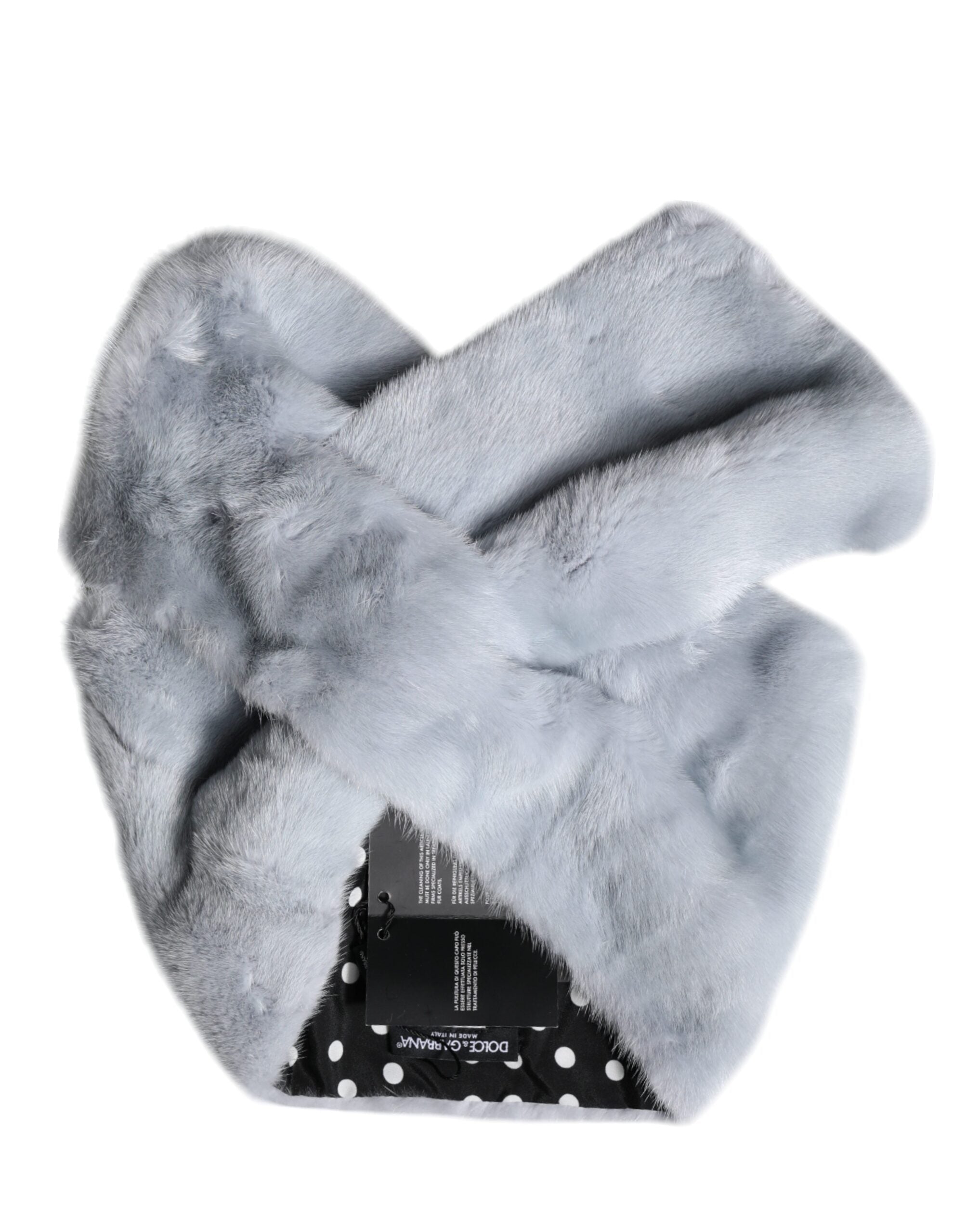 Dolce &amp; Gabbana Powder Blue Mink Fur Neck Warmer Scarf