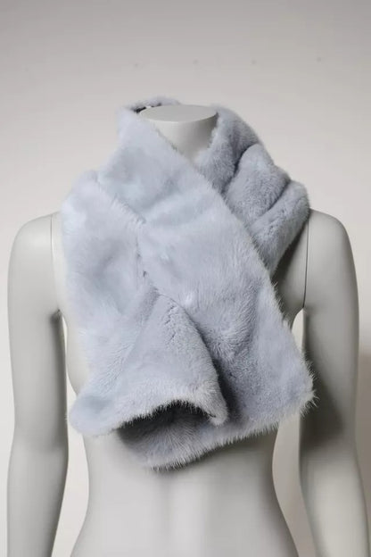 Dolce &amp; Gabbana Powder Blue Mink Fur Neck Warmer Scarf