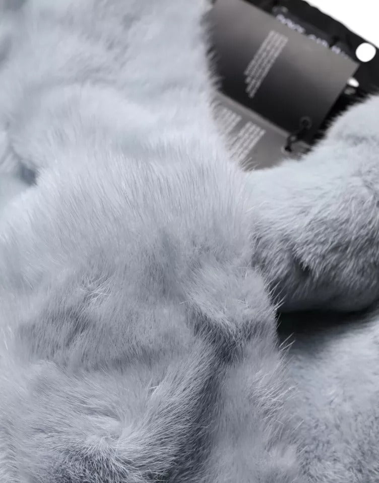 Dolce &amp; Gabbana Powder Blue Mink Fur Neck Warmer Scarf