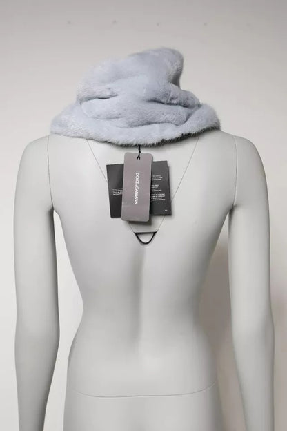 Dolce &amp; Gabbana Powder Blue Mink Fur Neck Warmer Scarf
