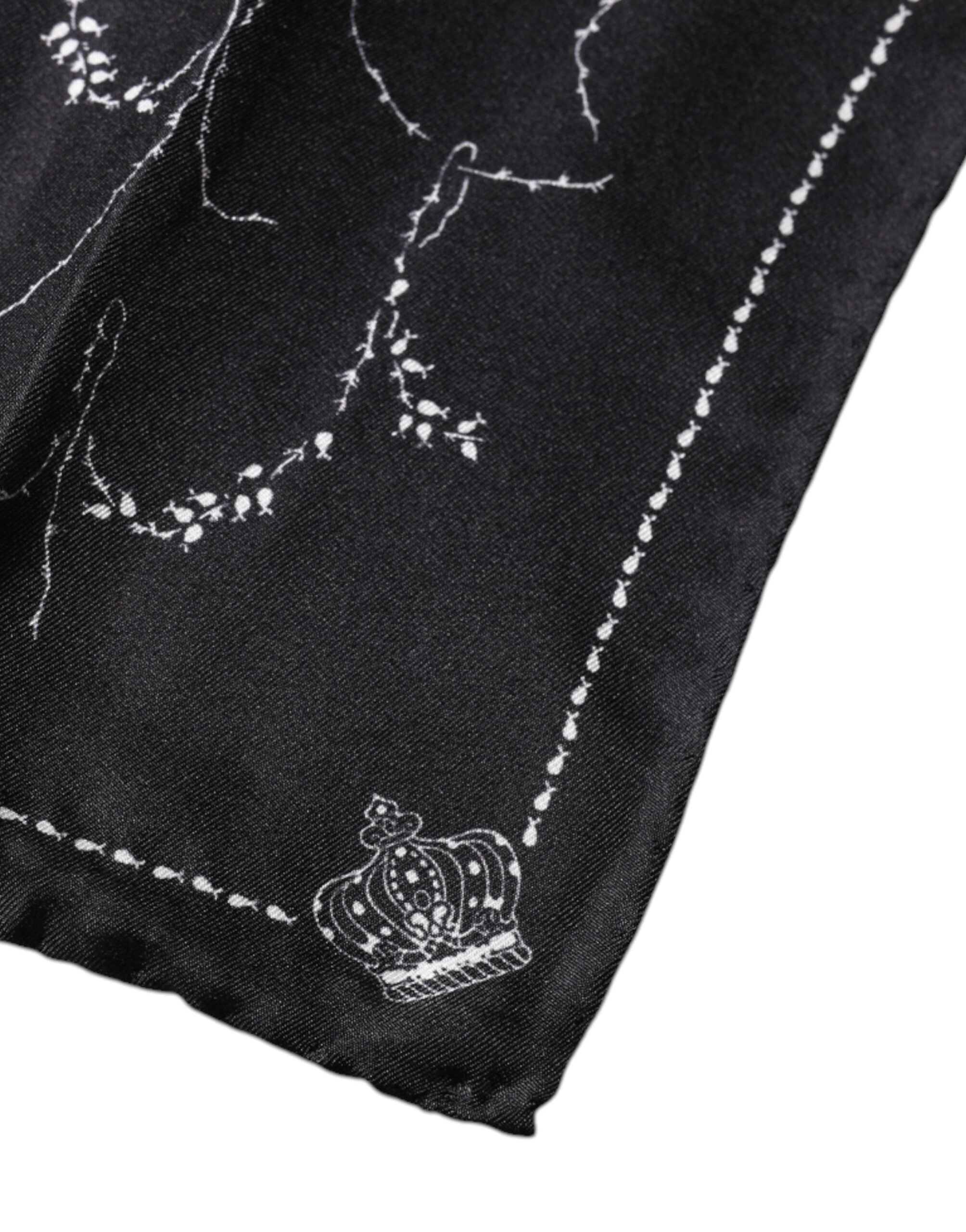 Dolce &amp;amp; Gabbana Svart Mönstrad Sidennäsdukshalsduk