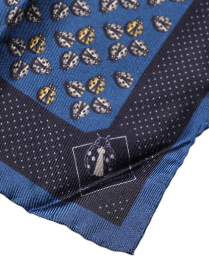 Dolce &amp;amp; Gabbana Blå Lady Bug Fyrkantig Sidennäsdukshalsduk