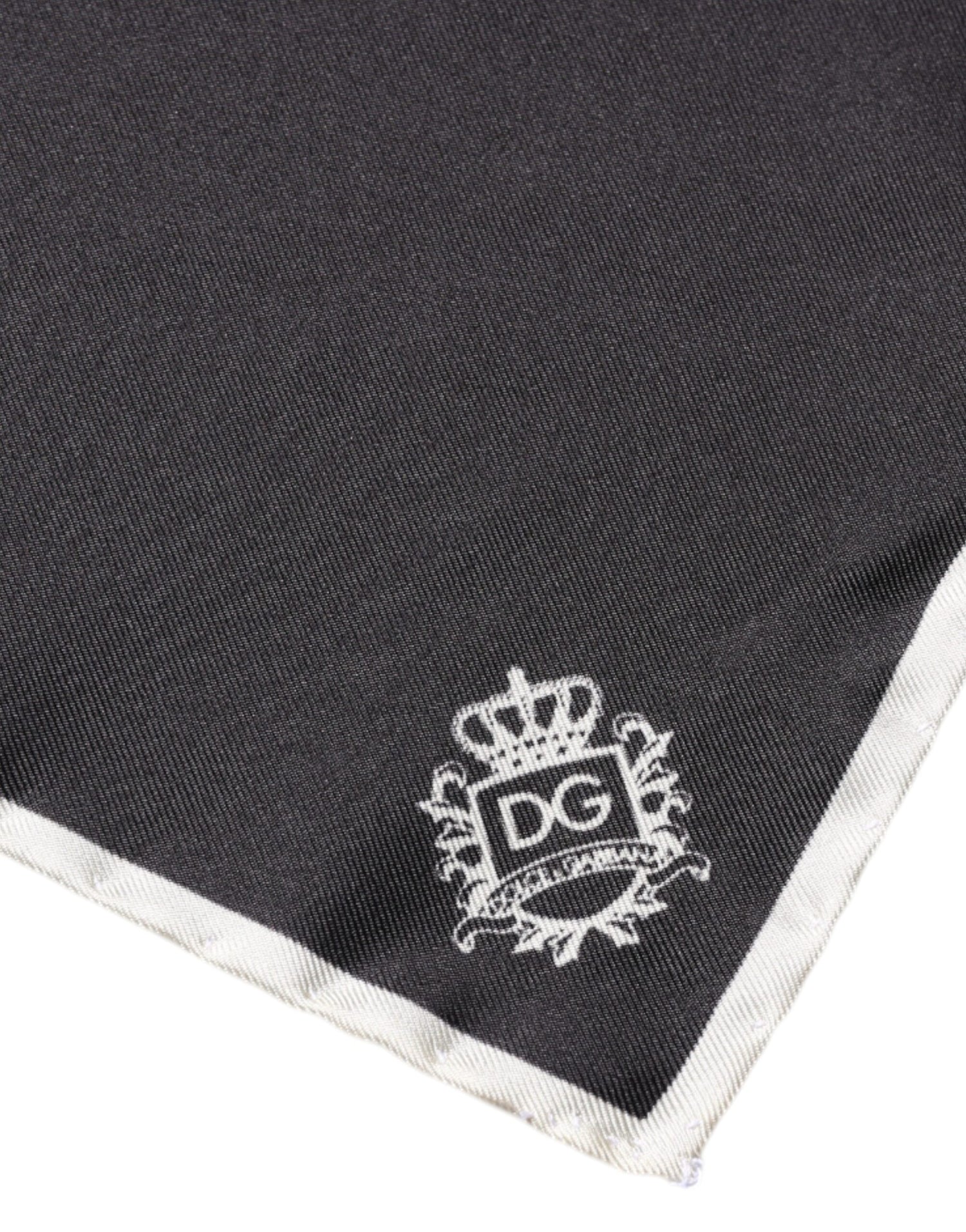 Dolce &amp;amp; Gabbana Svart Kronlogo Fyrkantig Näsdukshalsduk