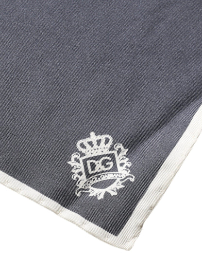 Dolce &amp;amp; Gabbana Grå Kronlogotyp Fyrkantig Näsdukshalsduk