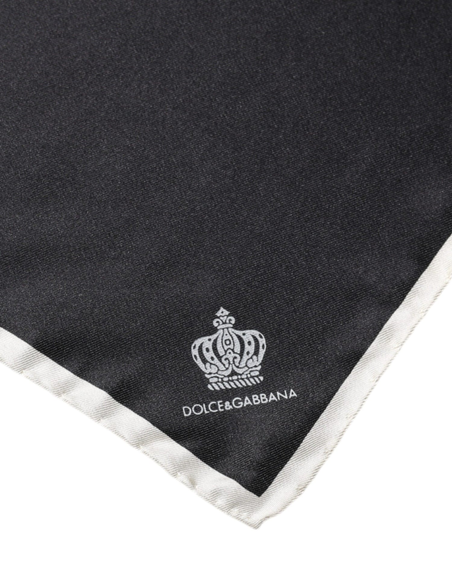 Dolce &amp;amp; Gabbana Svart Kronlogo Fyrkantig Näsdukshalsduk