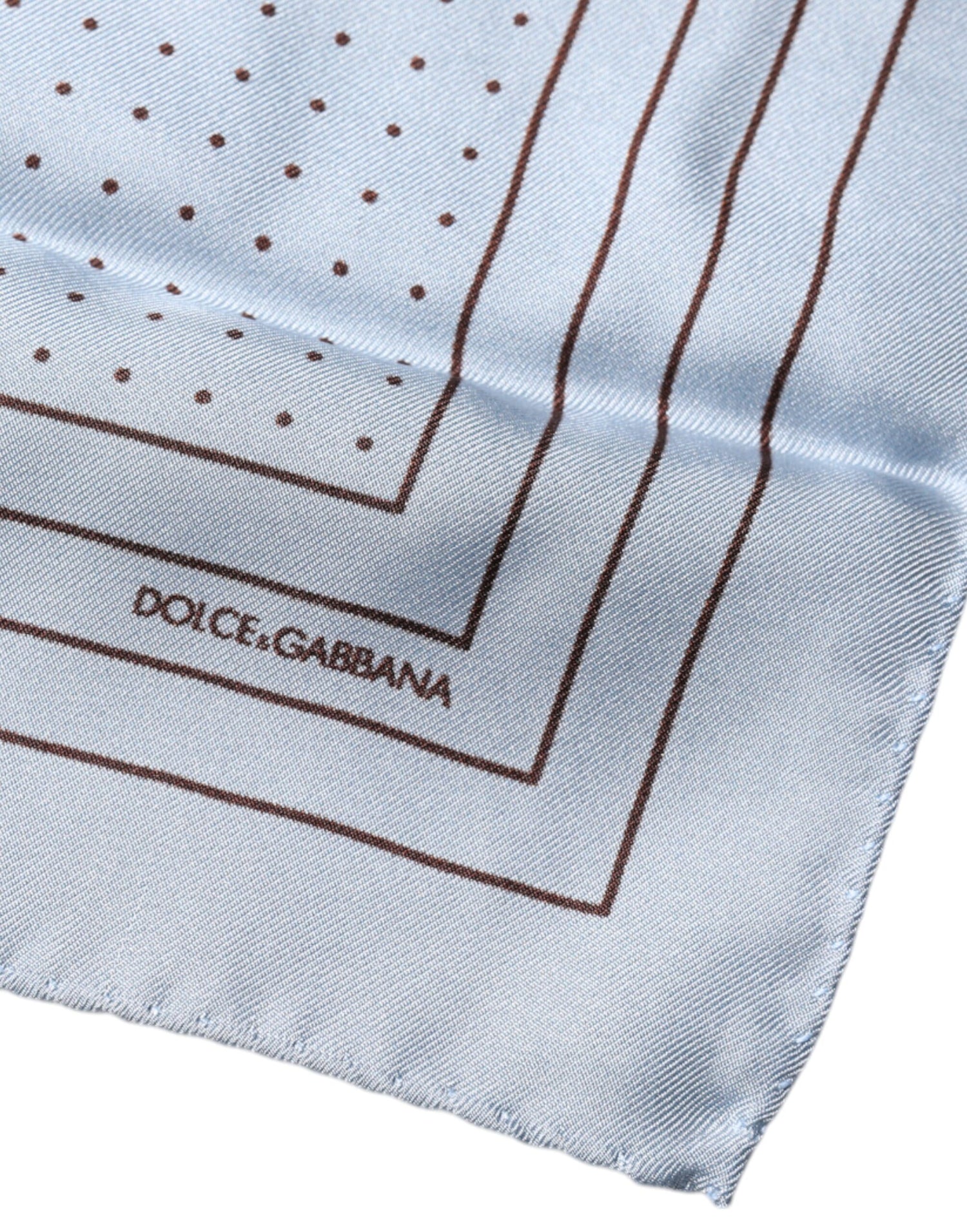 Dolce &amp;amp; Gabbana Himmelsblå Prickig Fyrkantig Näsdukshalsduk