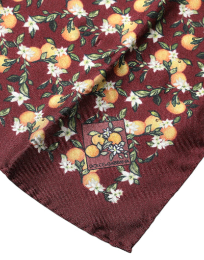 Dolce &amp;amp; Gabbana Rödbrun Orange Fyrkantig Sidennäsduk