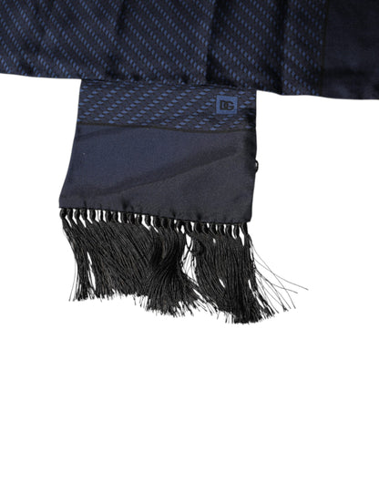 Dolce &amp;amp; Gabbana Mörkblå Fantasy Fringes Halsduk