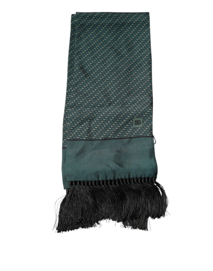 Dolce &amp;amp; Gabbana Mörkgrön Fantasy Fringes Halsduk