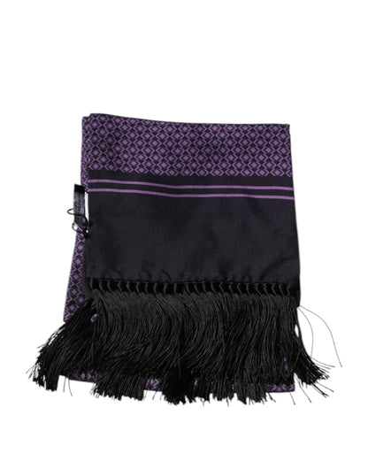 Dolce &amp;amp; Gabbana – Lila fantasi – Sidenfransar – Halsduk med omlott