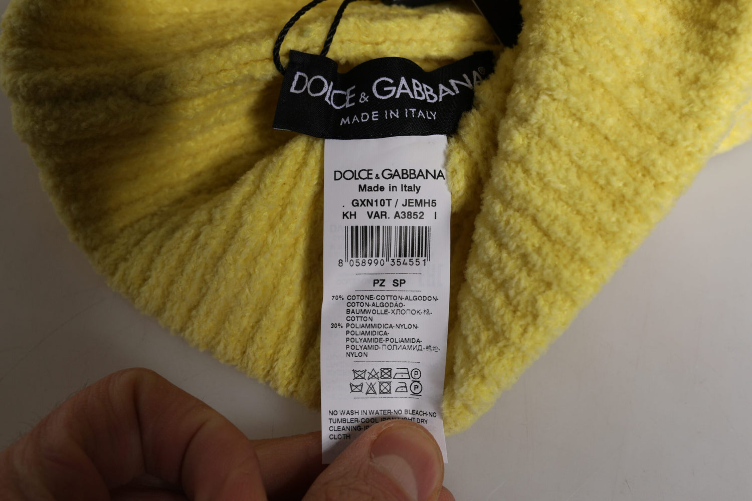 Dolce &amp;amp; Gabbana Gul Bomull Stickad Vintermössa
