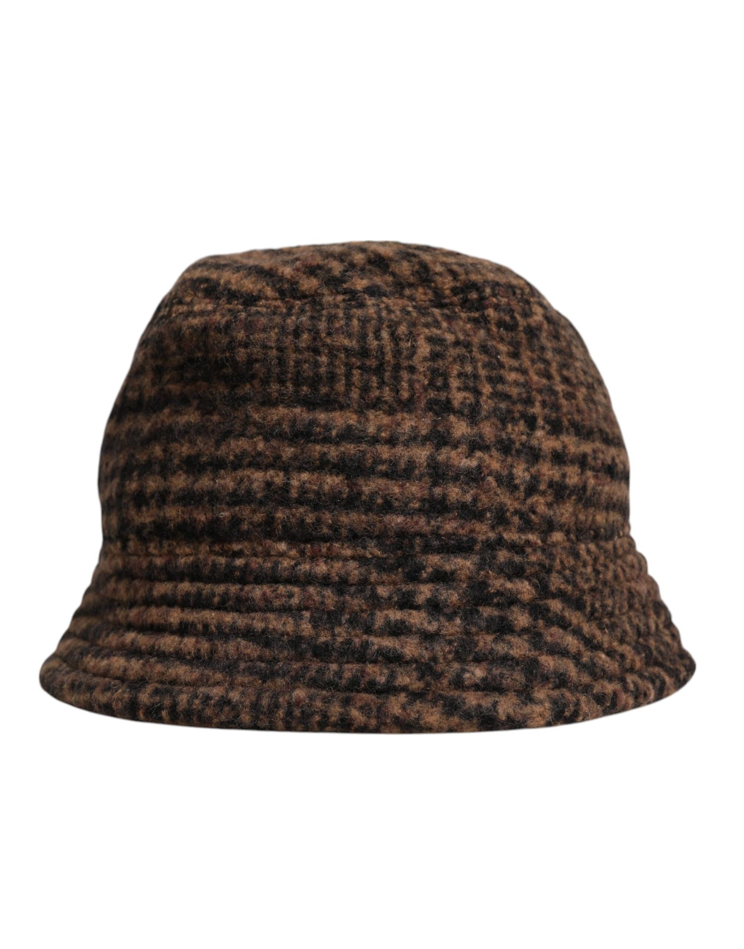 Dolce &amp;amp; Gabbana Brun Hundtandsmönstrad Ullvävd Bucket Hatt