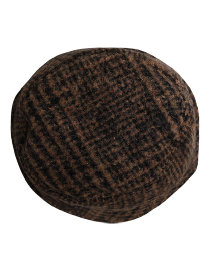 Dolce &amp;amp; Gabbana Brun Hundtandsmönstrad Ullvävd Bucket Hatt
