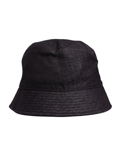 Dolce &amp;amp; Gabbana Svart Nylon Bucket Hatt med Bred Brätte