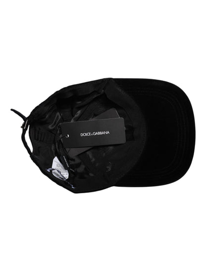 Dolce &amp;amp; Gabbana svart bomullsbasebollkeps med 6 paneler