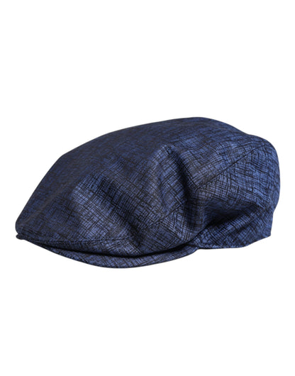 Dolce &amp;amp; Gabbana Blue Cotton Stretch Newsboy Hat