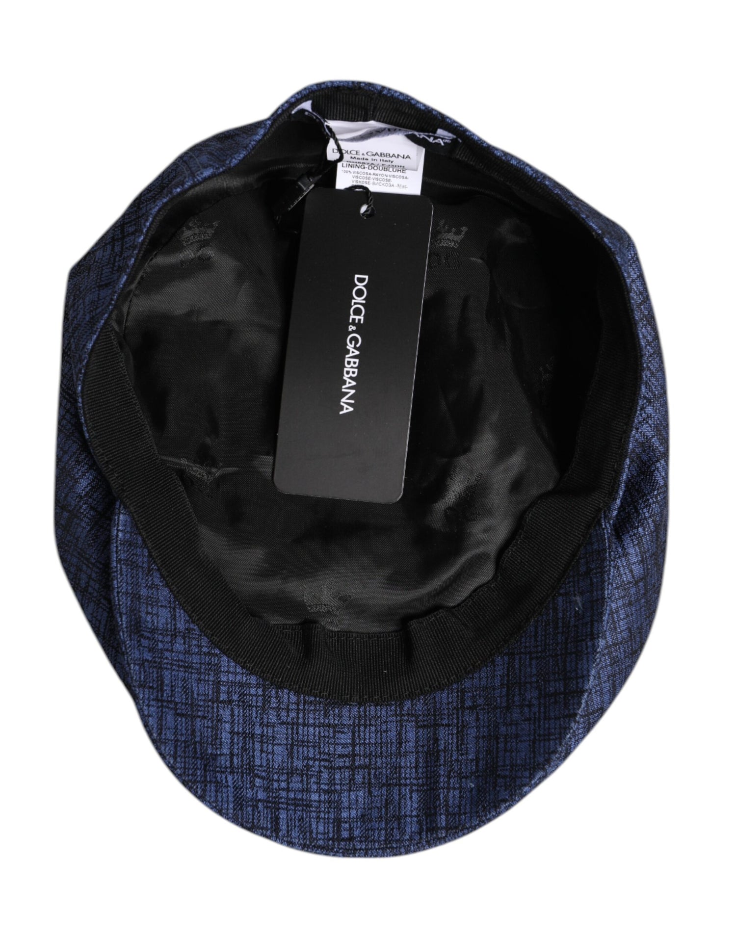 Dolce &amp;amp; Gabbana Blue Cotton Stretch Newsboy Hat