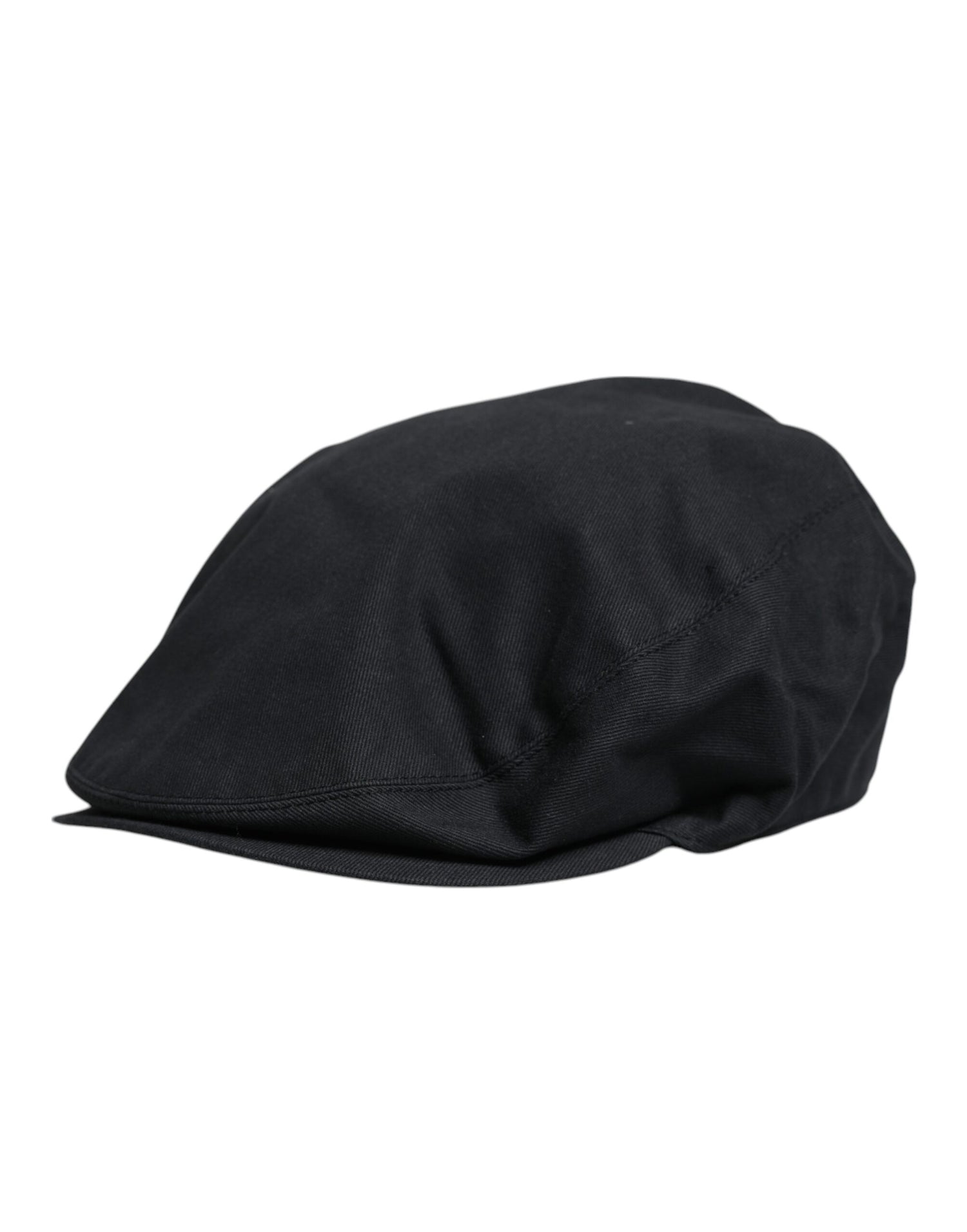 Dolce &amp;amp; Gabbana Black Cotton Newsboy Capello Cabbie Hat