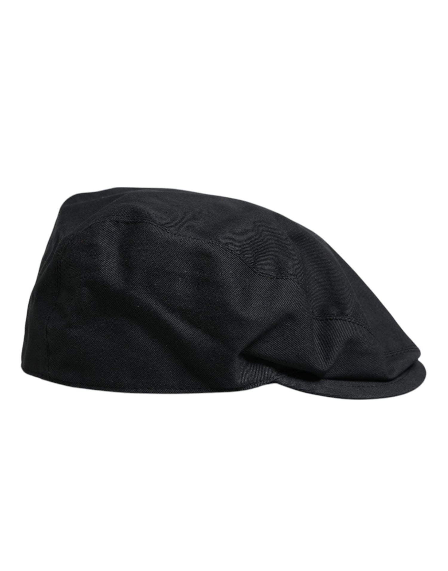 Dolce &amp;amp; Gabbana Black Cotton Newsboy Capello Cabbie Hat