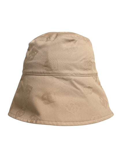 Dolce &amp;amp; Gabbana Beige Logotyp Monogram Bomull Bucket Cap