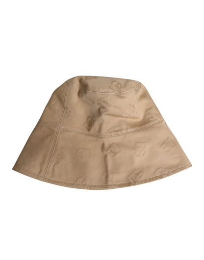 Dolce &amp;amp; Gabbana Beige Logotyp Monogram Bomull Bucket Cap