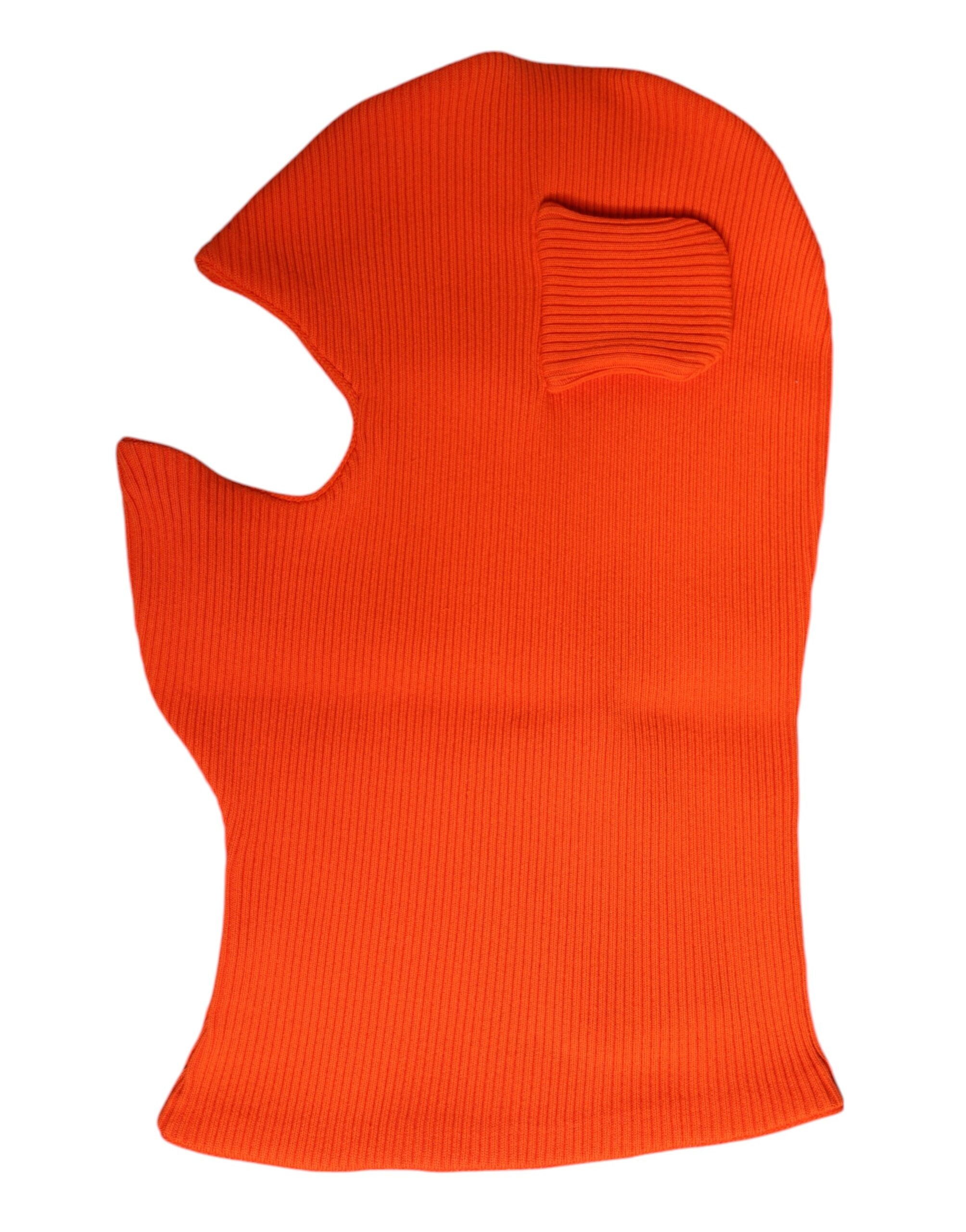 Dolce &amp; Gabbana Orange Cotton Whole Head Wrap Balaclava Hat