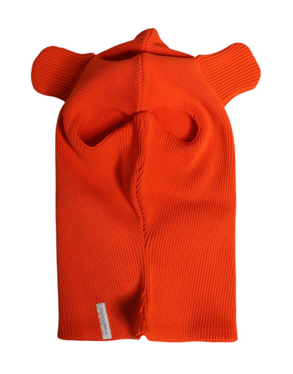 Dolce &amp; Gabbana Orange Cotton Whole Head Wrap Balaclava Hat