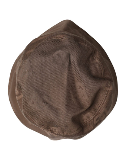 Dolce &amp; Gabbana Brown Logo Monogram Cotton Bucket Cap