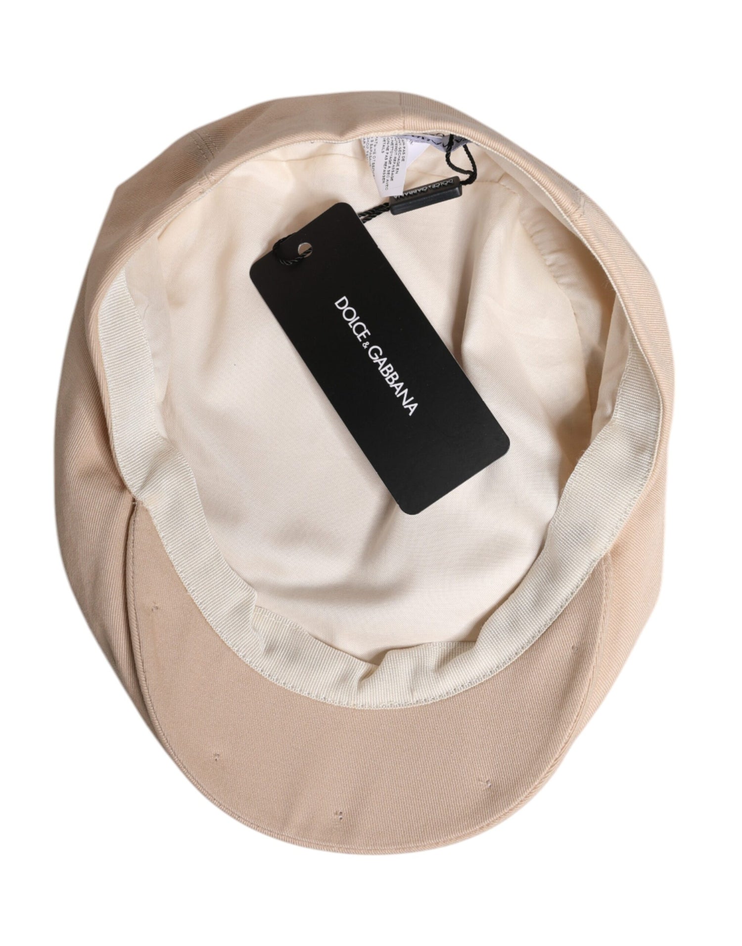 Dolce &amp; Gabbana Beige Cotton Newsboy Capello Cabbie Hat