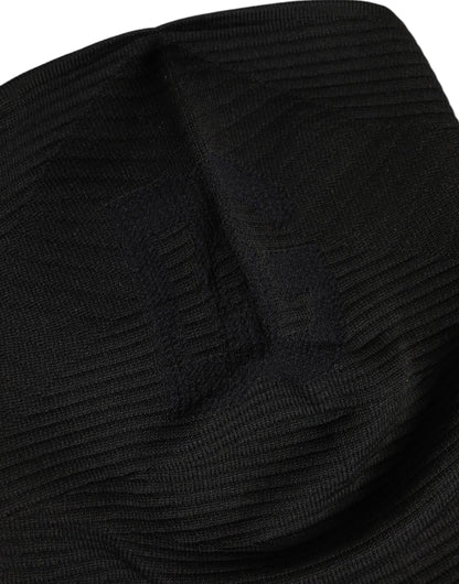 Dolce &amp; Gabbana Black Nylon Knitted Ski Mask Balaclava