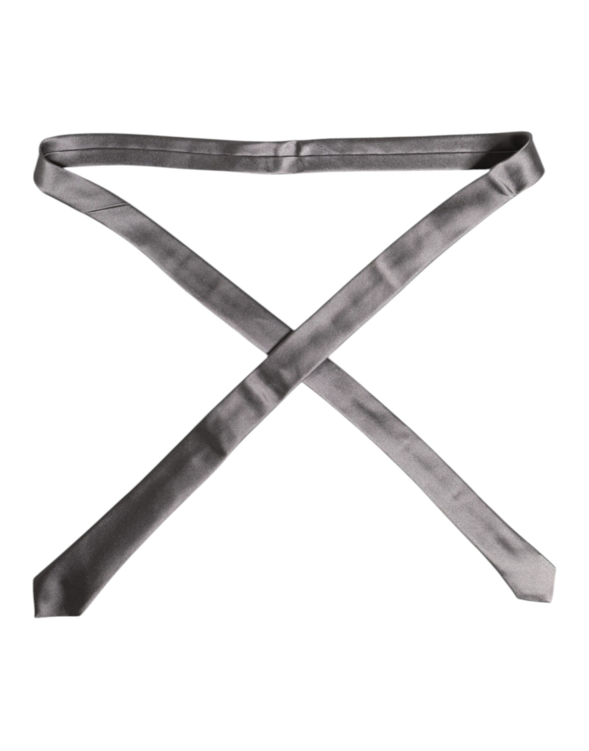 Dolce &amp;amp; Gabbana Metallic Silver Justerbar Slips i Siden