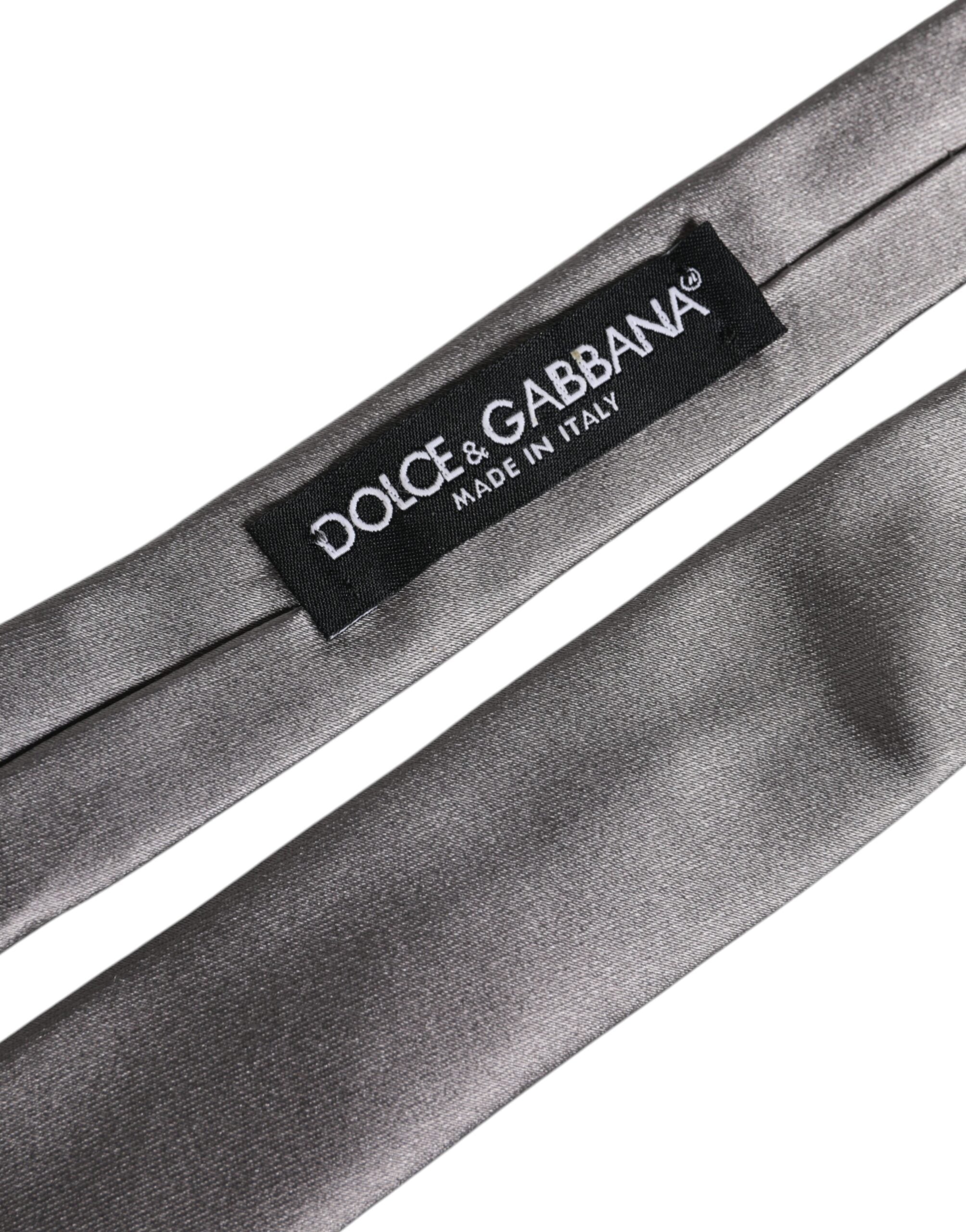 Dolce &amp;amp; Gabbana Metallic Silver Justerbar Slips i Siden
