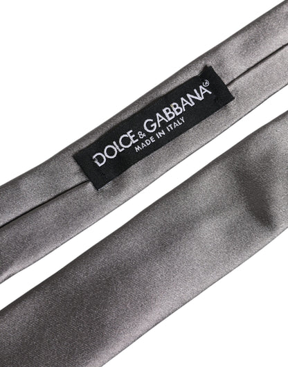 Dolce &amp;amp; Gabbana Metallic Silver Justerbar Slips i Siden
