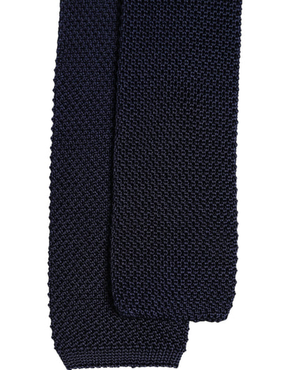 Dolce &amp; Gabbana Dark Blue Silk Adjustable Necktie Tie