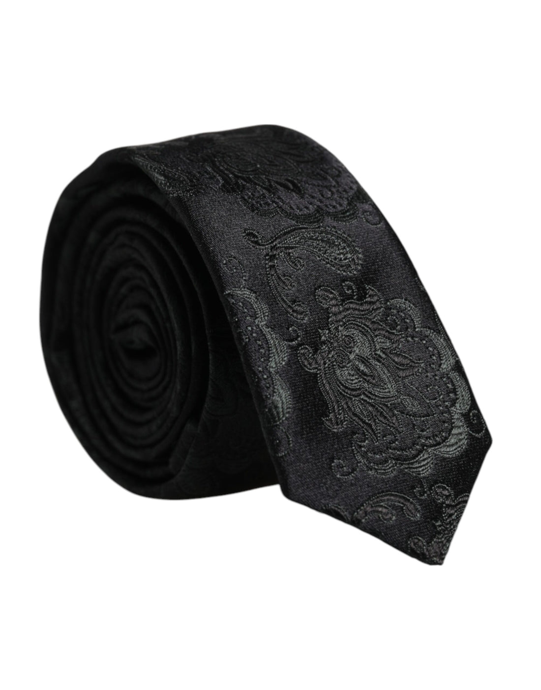 Dolce &amp; Gabbana Dark Green Floral Silk Adjustable Necktie Tie