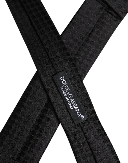 Dolce &amp;amp; Gabbana Svarta Cirklar Justerbar Slips i Siden