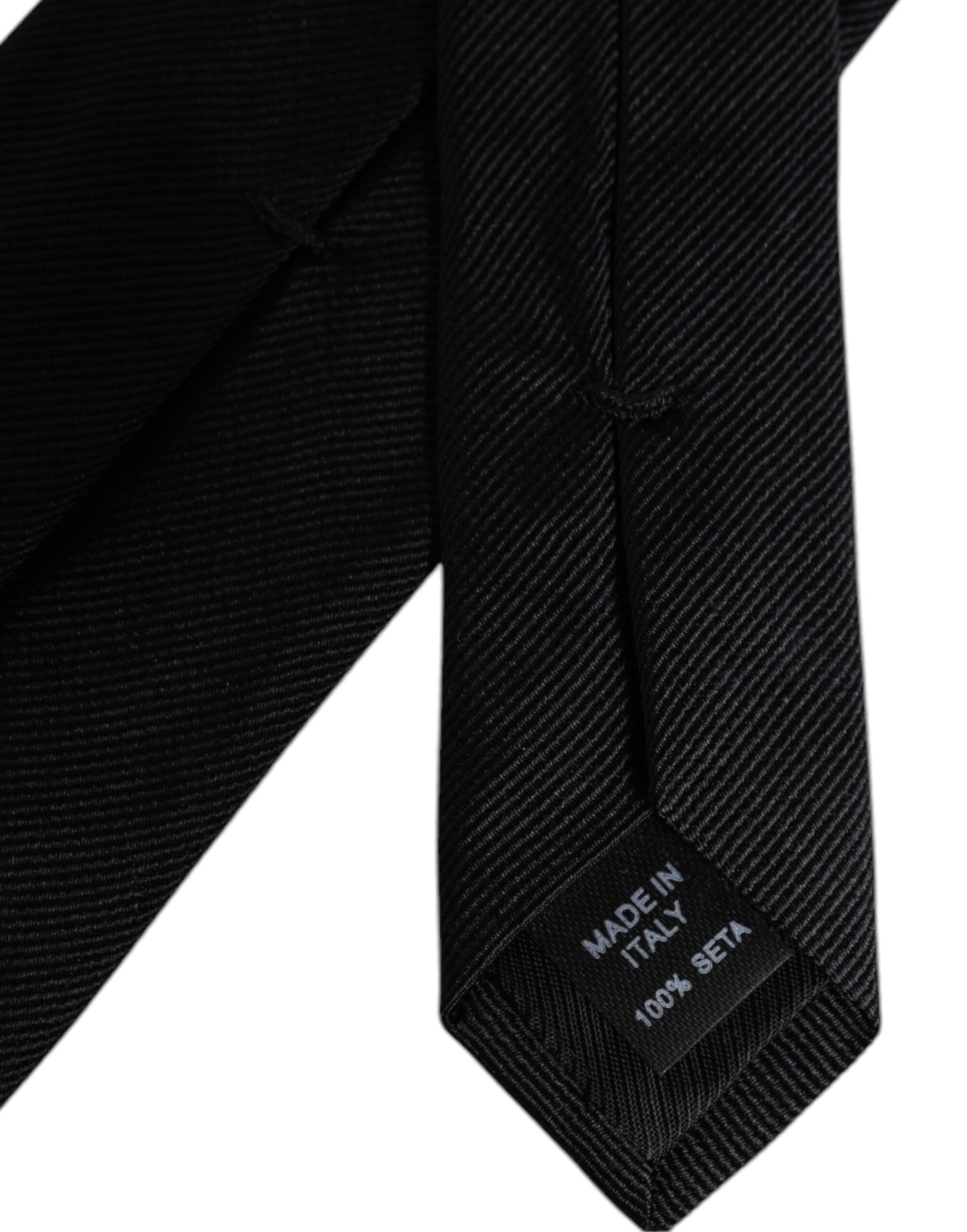 Dolce &amp;amp; Gabbana Svart Enfärgad Justerbar Slips i Siden