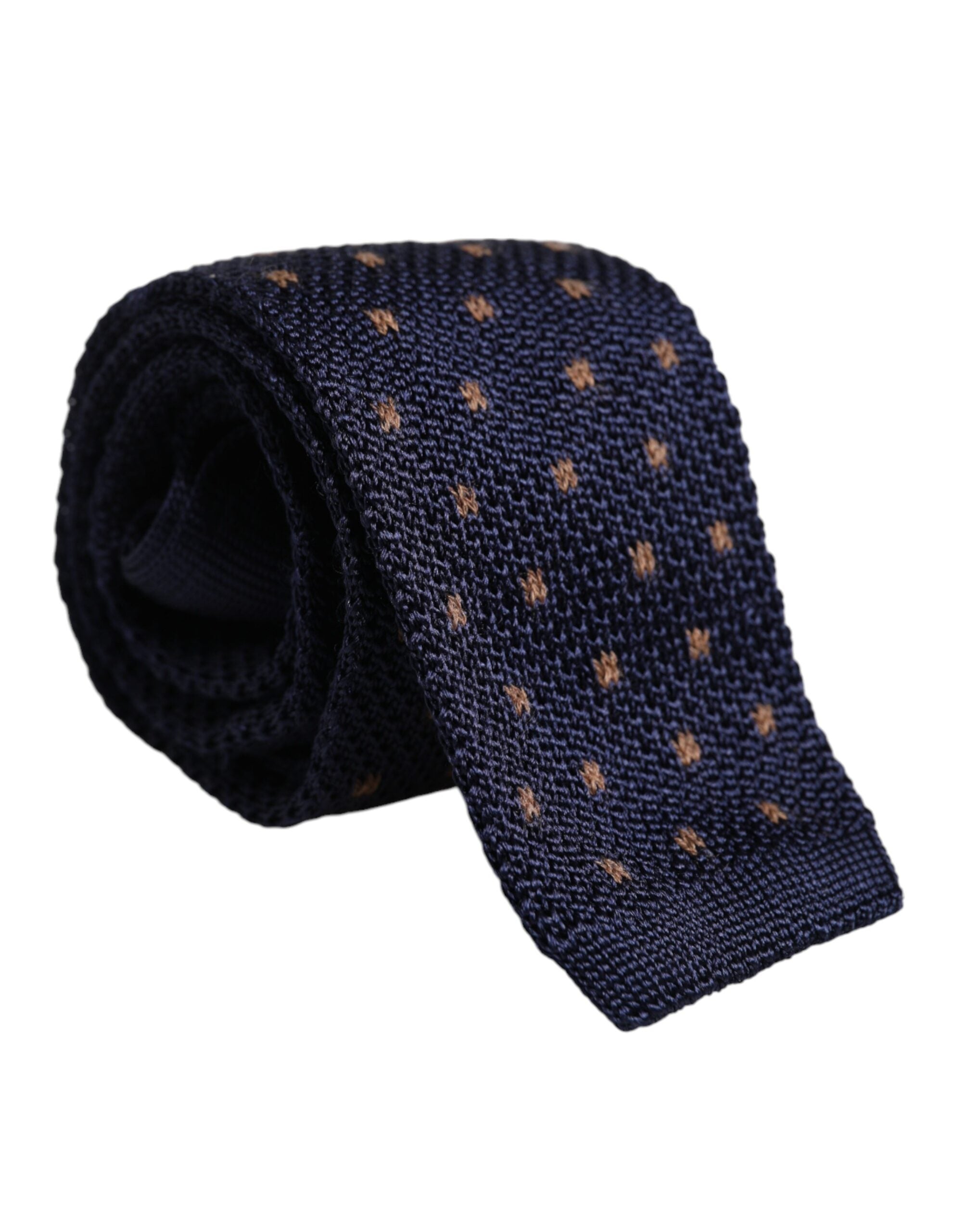 Dolce &amp; Gabbana Blue Polka Dot Silk Adjustable Necktie Tie