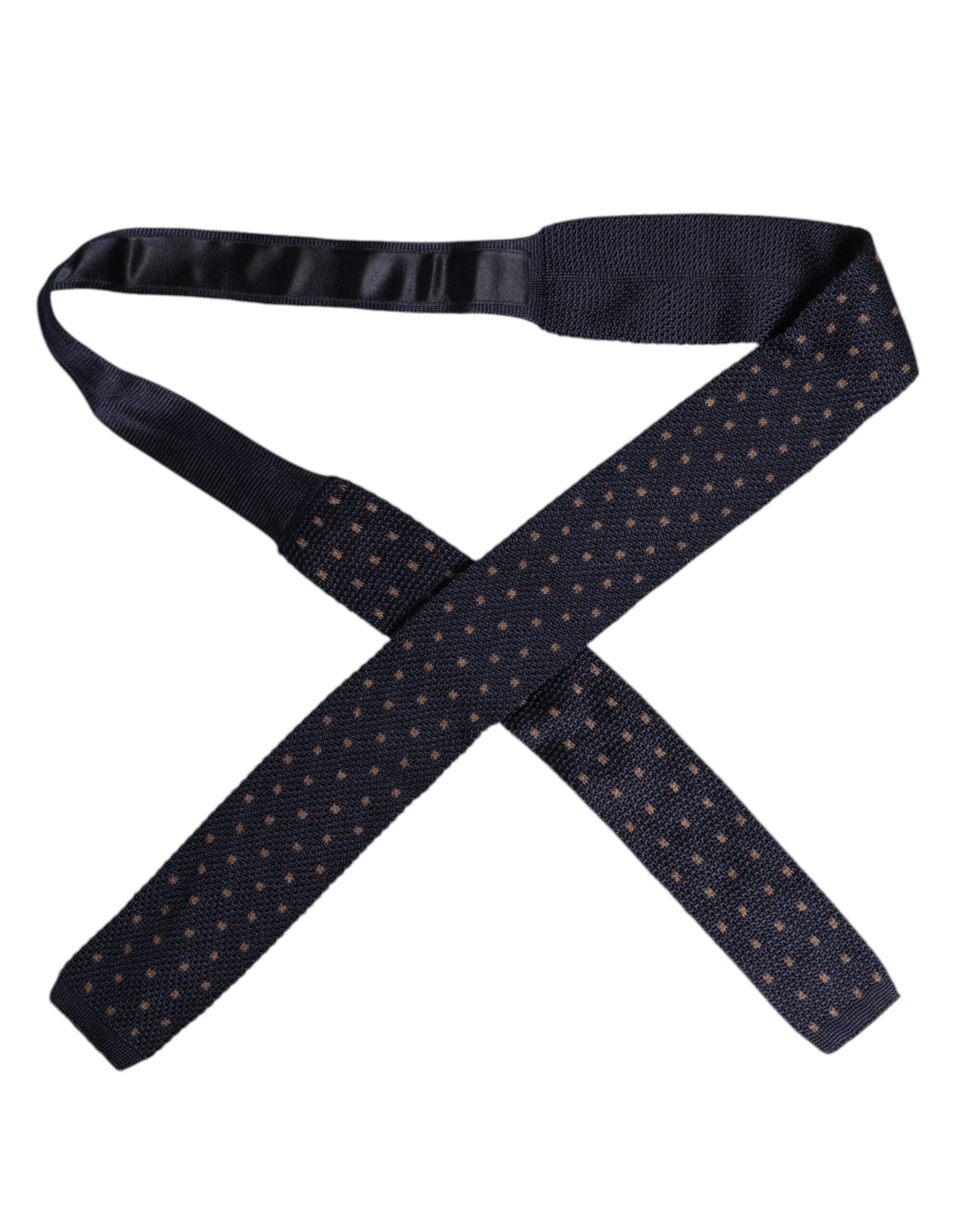 Dolce &amp; Gabbana Blue Polka Dot Silk Adjustable Necktie Tie