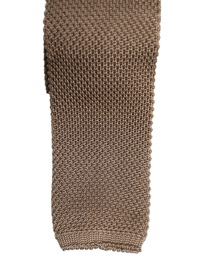 Dolce &amp; Gabbana Brown Silk Adjustable Necktie Tie