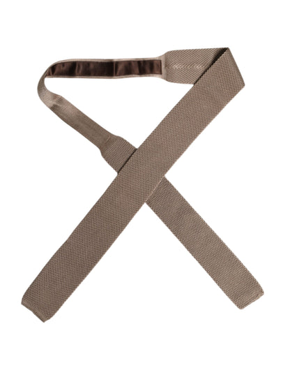 Dolce &amp; Gabbana Brown Silk Adjustable Necktie Tie