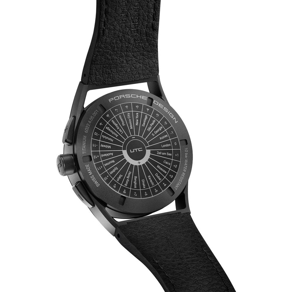 Porsche Design svart läderklocka