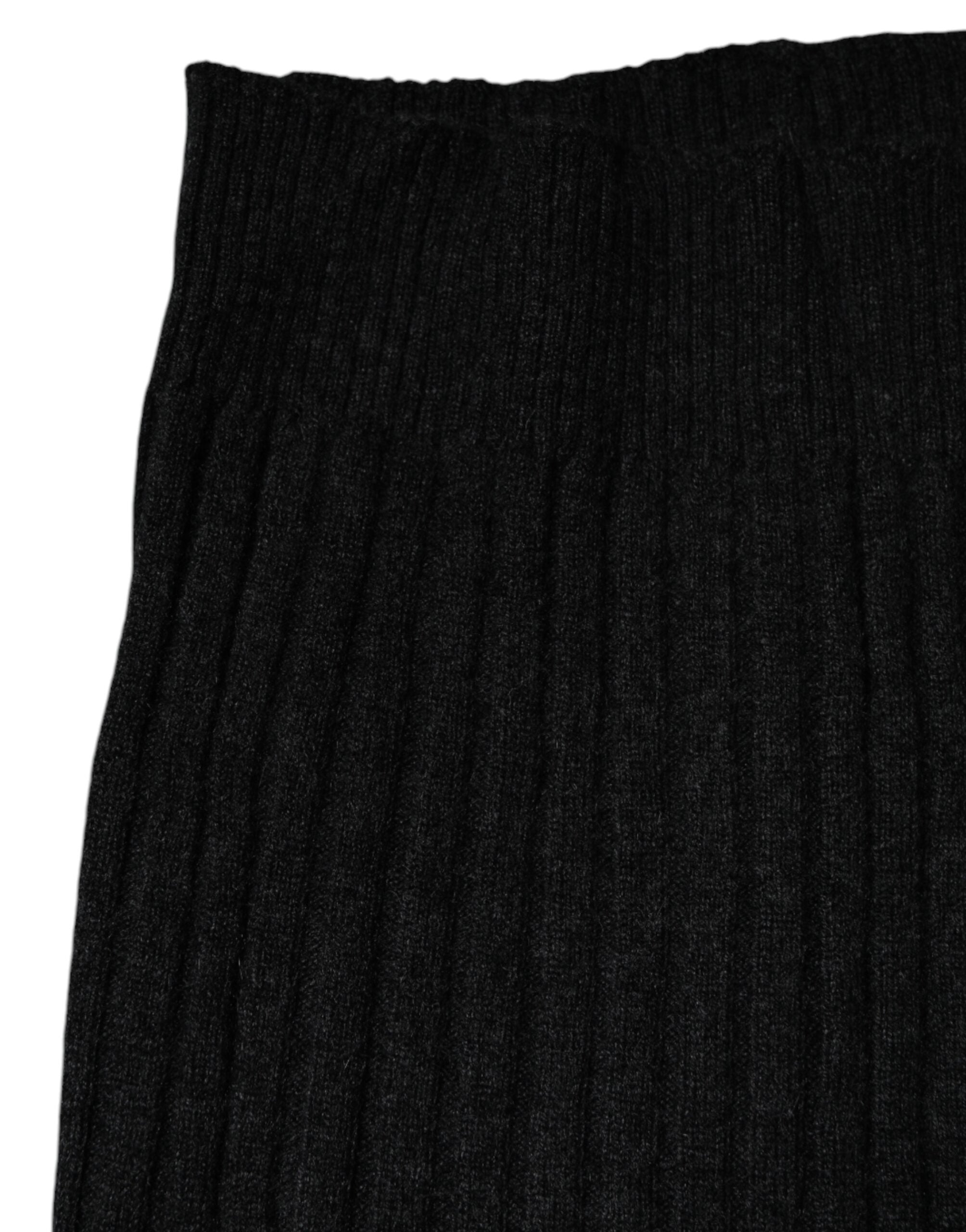 Dolce &amp; Gabbana Black Cashmere Knitted Neck Warmer Foulard Scarf