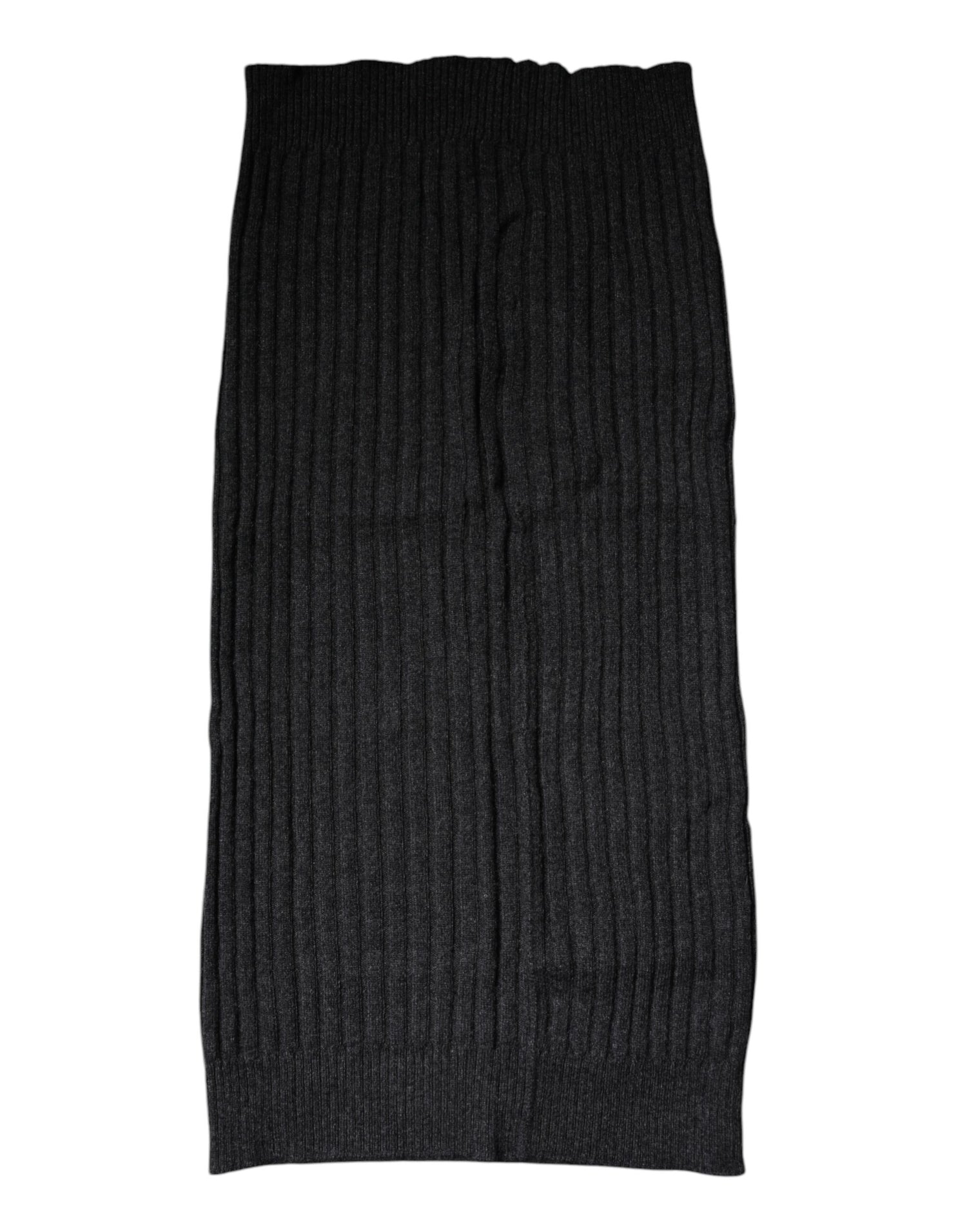Dolce &amp; Gabbana Black Cashmere Knitted Neck Warmer Foulard Scarf