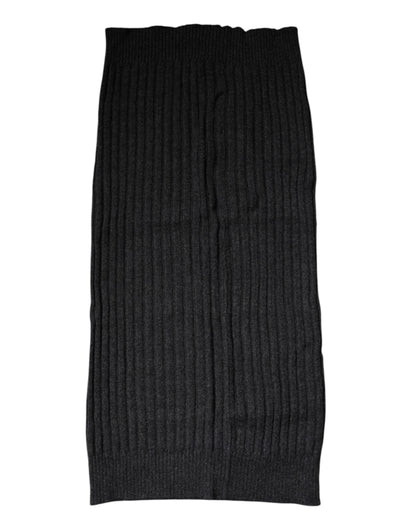 Dolce &amp; Gabbana Black Cashmere Knitted Neck Warmer Foulard Scarf